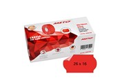 Papir, Fotopapir og Etiketter - METO Neonrøde Prisetiketter, aftag. 26x16 6rl/1000 - 9506168
