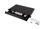 Netværkstilbehør - Lanberg Fiber Patch Panel 12XSC Simplex 12XLC Duplex Rackmount 19" 1U Grey - FOP1-12SS-LDB