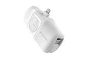 Powerbank - Wozinsky WF16-YLS 5000mAh 15W Lightning Mini Power Bank with Built-in USB-C Cable and Apple Watch Charger - White Powerbank - Hvid - 5000 mAh - 5907769364549