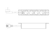 Strømkabel (ekstern) - DIGITUS 4-Port - 1U - Aluminum PDU - DN-95418-FR