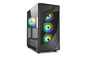 Kabinet - Sharkoon Rebel C80G RGB - Kabinet - Tower - Sort - 4044951041152