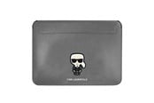 Tasker - Karl Lagerfeld Saffiano Ikonik Karl case for a 16" laptop - silver - 3666339040253