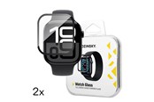 Mobil - Beskyttelsesglas - Wozinsky Full Glue Tempered Glass with Black Frame for Apple Watch 42mm (2 pcs) - 5907769366413