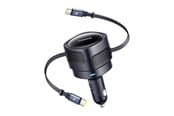 Mobil - Adaptere & Opladere - Baseus Enjoyment Max Car Charger with USB‑C + USB‑C Cables 60W - Black - C00035507121-01