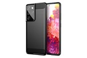 Mobil - Covers & Cases - Hurtel Carbon Case Flexible Cover TPU Case for Samsung Galaxy S21 Ultra 5G Black - 5907769324086