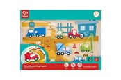 Leg & Læring - Hape Construction Vehicles Peg Puzzle - E1456K