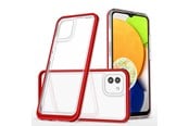 Mobil - Covers & Cases - Hurtel Clear 3in1 Case for Samsung Galaxy A03 Silicone Cover with Frame Red - 9145576265956