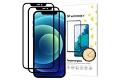 Mobil - Beskyttelsesglas - Wozinsky Set of 2x Super Durable Full Glue Tempered Glass Full Screen with Frame Case Friendly iPhone 12 Pro / iPhone 12 Black - 9111201915831