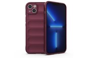 Mobil - Covers & Cases - Hurtel Magic Shield Case for iPhone 14 Plus Elastic Armored Case in Burgundy - 9145576266328