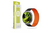 Smartwatch - Tilbehør - Mobile Origin Easy Strap Magnetic Galaxy Watch 8 Black/Orange - MO-MGW8-BLK-ORG