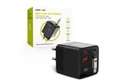 Mobil - Adaptere & Opladere - Mobile Origin 65W GaN Display Charger PW2 - USB-C Self-Retracting Cable + USB-C + USB-A - MO-65WDCH-PW2