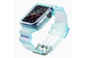 Smartwatch - Tilbehør - Hurtel Silicone Band Strap Bracelet Case Strap Light Set for Apple Watch 44mm - Blue - 5907769331664
