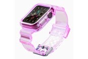 Smartwatch - Tilbehør - Hurtel Silicone Band Strap Bracelet Case Strap Light Set for Apple Watch 44mm - Red - 5907769331671