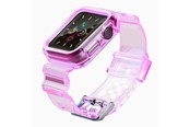 Smartwatch - Tilbehør - Hurtel Silicone Band Strap Bracelet Case Strap Light Set for Apple Watch 42mm - Red - 5907769331725