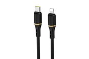 USB kabel - Dudao L25X USB-C Cable - Lightning 1m 30W Soft Silicone Braided - Black - 6976625335909