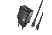 Mobil - Adaptere & Opladere - Dudao A27MaxCEU PD QC 35W USB-A USB-C wall charger with USB-C cable - black - 6977196682928