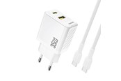 Mobil - Adaptere & Opladere - Dudao A27MaxCEU PD QC 35W USB-A USB-C wall charger with USB-C cable - white - 6977196682911