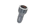 Mobil - Adaptere & Opladere - Dudao R4Ultra 120W Power Delivery Quick Charge LED USB-A USB-C Car Charger - Grey - 6976625335824