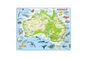 Puslespil - Selecta Play Larsen Jigsaw Puzzle Map Australia Geographic with Animals 65pcs. Floor - LA-A31-NL