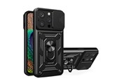 Mobil - Covers & Cases - Hurtel Hybrid Armor Camshield Case for iPhone 14 Pro Max Armored Case with Camera Cover Black - 9145576267912