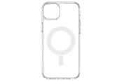 Mobil - Covers & Cases - Hurtel Clear Magnetic Case with MagSafe for iPhone 14 Plus with Silver Ring - Transparent - 5907769349652