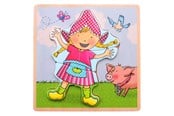 Puslespil - Johntoy Fien & Teun Wooden Puzzle Fien - 5pcs. Wood - 80168