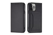 Mobil - Covers & Cases - Hurtel Magnet Card Case for Samsung Galaxy S23 Flip Cover Wallet Stand Black - 5907769351495