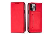 Mobil - Covers & Cases - Hurtel Magnet Card Case for Samsung Galaxy S23 Flip Cover Wallet Stand Red - 9145576271056