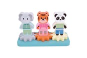 Babylegetøj - Small Foot - Wooden Stacking Game with Gears Jungle Friends FSC - 12762