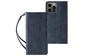 Mobil - Covers & Cases - Hurtel Magnet Strap Case Case for Samsung Galaxy S23 Ultra Flip Wallet Mini Lanyard Stand Blue - 9145576271322