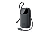 Powerbank - Baseus EnerFill FC31 10000mAh 22.5W Powerbank with Digital Display and 2 Built-in Cables (USB-C + Lightning) - Black Powerbank - Sort - 10000 mAh - P10082106123-00