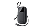 Powerbank - Baseus EnerFill FC31 20000mAh 22.5W Powerbank with Digital Display and 2 Built-in Cables (USB-C + Lightning) - Black Powerbank - Sort - 20000 mAh - P10082107123-00