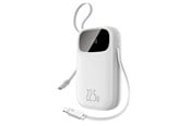 Powerbank - Baseus EnerFill FC31 20000mAh 22.5W Powerbank with Digital Display and 2 Built-in Cables (USB-C + Lightning) - White Powerbank - Hvid - 20000 mAh - P10082107213-00