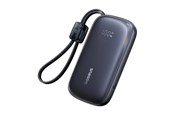 Powerbank - Baseus EnerFill FC21 Qpow 3 Ultra 10000mAh 45W Power Bank with Attached Lanyard Cable - Black Powerbank - Sort - 10000 mAh - E0027Q00