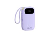 Powerbank - Baseus EnerFill FC21 Qpow 3 Ultra 20000mAh 22.5W Powerbank with Digital Display and Cable Included - Purple Powerbank - Lilla - 20000 mAh - P10082107513-00