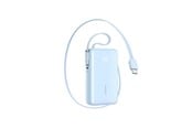 Powerbank - Joyroom JR-PR2L 10000mAh 35W Power Bank with Built-in Retractable USB-C Cable and USB-C Lanyard Cable - Blue Powerbank - Blå - 10000 mAh - JR-PR2 blue