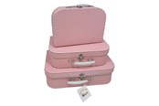 Børneværelse - Playwood Cardboard Suitcase Set Pink 3 pcs. - Sl0381