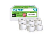Papir, Fotopapir og Etiketter - DYMO ® LabelWriter™ 41 mm x 89 mm små navneskiltetiketter, hvide, 6 ruller á 300 etiketter (aftagelige) - 2234187