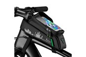 Cykeltilbehør - Rockbros 029-1BK bicycle bag for frame with phone cover - black - Rockbros-029-1BK