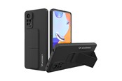 Mobil - Covers & Cases - Wozinsky Kickstand Case Silicone Case with Stand Case for Xiaomi Redmi Note 11 Pro Black - 9145576247471