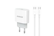 Mobil - Adaptere & Opladere - Dudao A14EUC PD 20W USB-C Wall Charger with Cable - White - 6976625332984