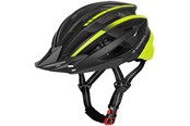 Cykellygter - Wozinsky MTB Bicycle Helmet with Detachable Visor and USB Rear Light 57-62 cm - Black & Yellow - 5907769380914