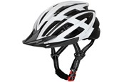 Cykellygter - Wozinsky  MTB Bicycle Helmet with Detachable Visor and USB Rear Light 54-57 cm - Black & White - 5907769380860