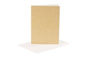 Hobby artikler - Creativ Company Cards and Envelopes 10.5x15cm Glitter Gold - 4 pcs. - 23023