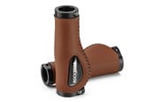 Cykeltilbehør - Rockbros 40720001002 leather bicycle grips - brown - 40720001002
