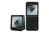 Mobil - Covers & Cases - Mercedes Leather Wood Imitation MagSafe Case for Samsung Galaxy Z Flip 6 - Black - 3666339323080
