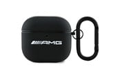 Mobil - Covers & Cases - Mercedes AMG Leather White Logo Case for AirPods 4 - Black / White - 3666339397463