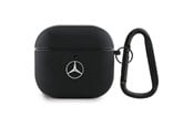 Mobil - Covers & Cases - Mercedes Leather Metal Logo Case for AirPods 4 - Black - 3666339397500