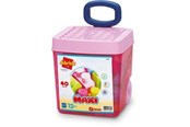 Babylegetøj - Ecoiffier Pink trolley bricks 40 pieces - 7828