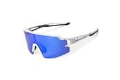 Cykeltilbehør - Rockbros Polarized Cycling Glasses with UV Protection and Corrective Insert Blue Lenses - White - 8386824303780